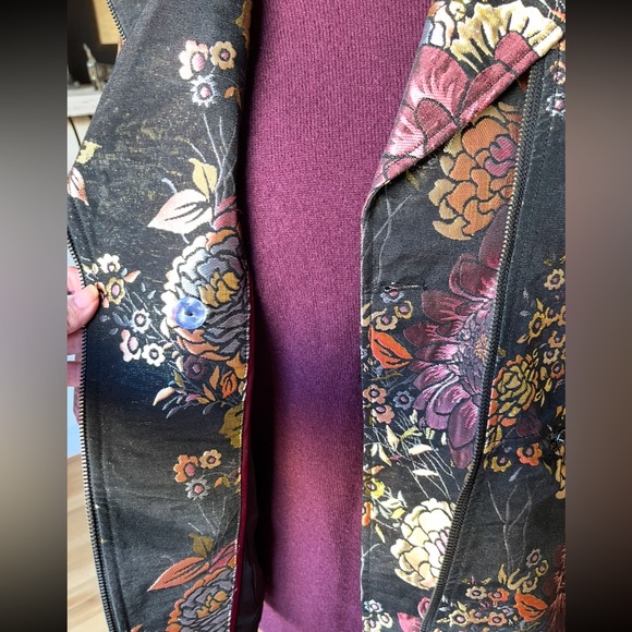 ISAAC MIZRAHI LIVE QVC Metallic Brocade Zippered Jacket Autumnal Colors Sz 14 - Picture 5 of 11